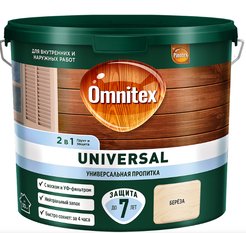 Пропитка для древесины Omnitex Universal 2в1 Береза 0,9л