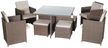 Набор садовой мебели (стол+4 стула+4 пуфа), сталь/иск.ротанг, коричневый, Т2102