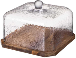 Блюдо сервировочное Lefard Aqua 24,5х17см акация, крышка стекло