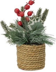 Украшение настольное 18х8см с красными ягодками, SYSPS-0924072