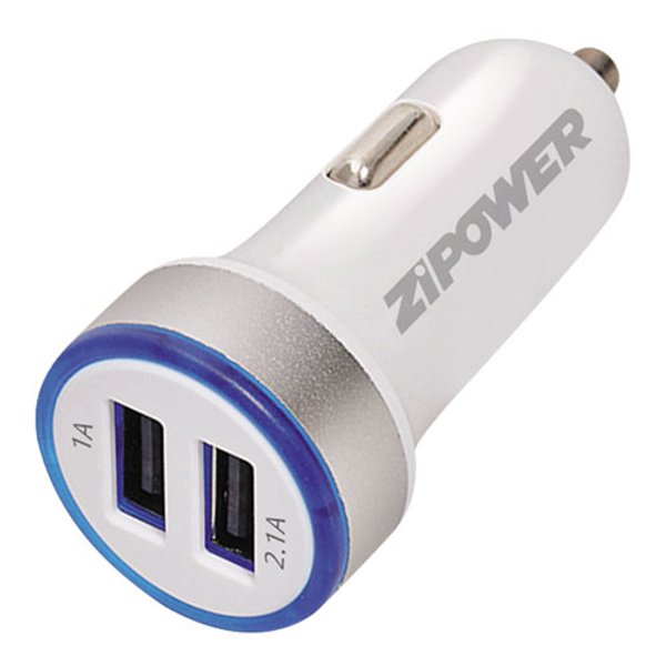 Устройство зарядное автомобильное ZiPower USB 1A/2.1A 12В