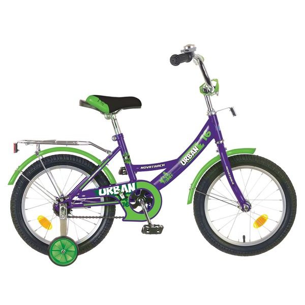 Велосипед Novatrack 20" Urban фиолетовый,тормоз нож.,цветные крылья,багажник хро