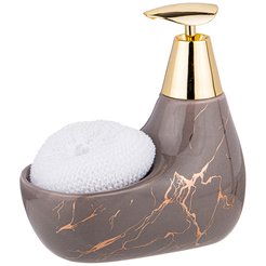 Дозатор д/моющего средства Lefard Fantasy 350мл 16х11х9см+губка, коричневый, керамика