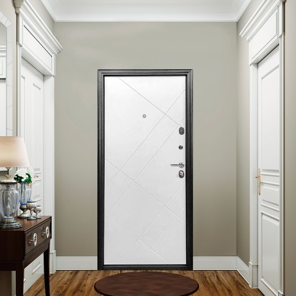 Дверь входная Форпост-60 антик серебро софт белый 860х2050мм правая