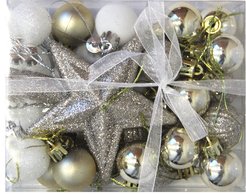 Набор украшений шары 29шт 3см,наконечник 1шт,золото SY20B-004