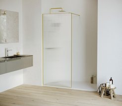 Перегородка душевая RGW 80х195 WA-08-Gb Золото браш/Ребристое/8мм (Easy)