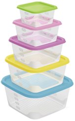 Набор емкостей д/продуктов Фьюжн/Fun box Fusion 5шт 2,6л/1,7л/1,1л/630мл/330мл полипропилен