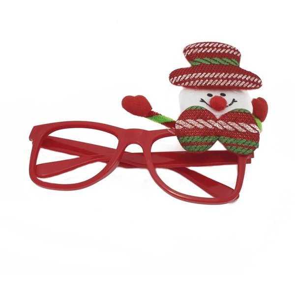 Очки новогодние Снеговик в красной шляпе 20x16см