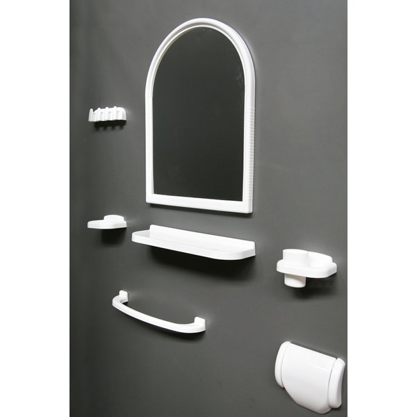 Набор для ванной комнаты с зеркалом Арка белый Турция