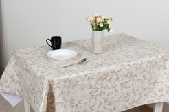 Клеенка Mirror Бежевый стебель 140см бежевый, ПВХ