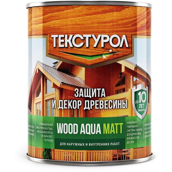 Средство деревозащитное на водной основе Текстурол WOOD AQUA MATT Дуб 0,8л Л-С