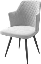 Стул кухонный Mamadoma Freddy-R1 b20 46х44х86см велюр/металл, белый/черный, поворотный