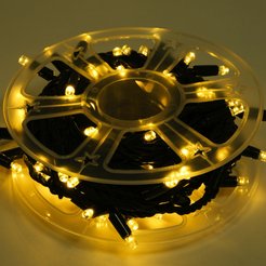 Электрогирлянда внешняя Нить 10м 100LED, теплый белый, 8 режимов, с коннектором, темно-зеленый кабель