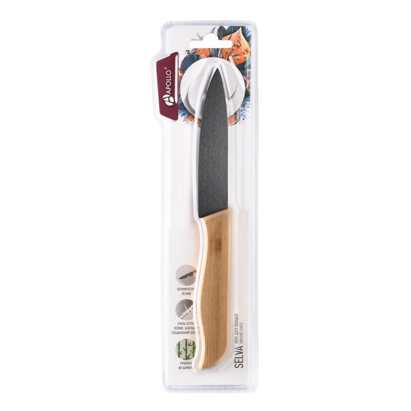 Нож керамический д/овощей Apollo Selva 10см черный