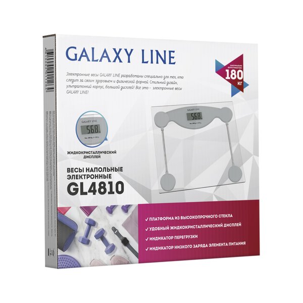 Весы напольные электронные Galaxy Line GL 4810 до 180кг стекло