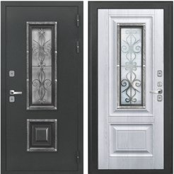 Дверь входная Dorston Термо КОВА Букле черный сосна белая 960х2050 правая