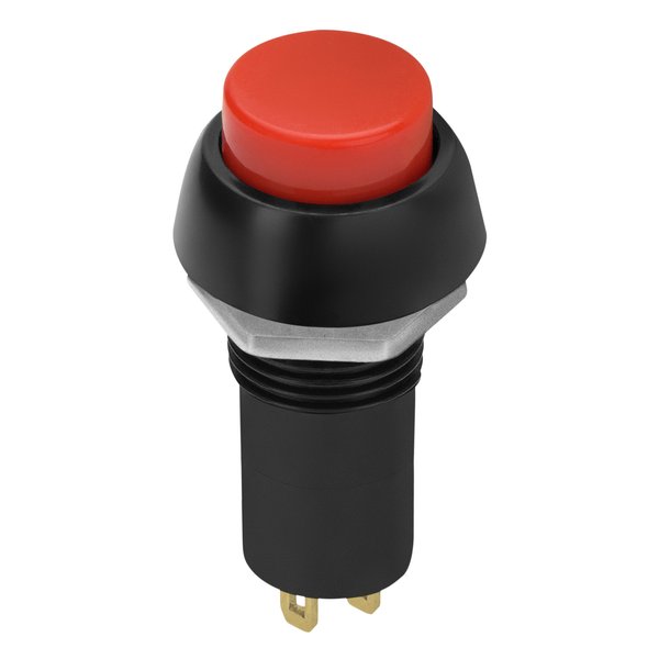 Выключатель-кнопка красная duwi 2 контакта 250В 3А ВКЛ-ВЫКЛ без фиксации 26856 7