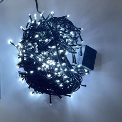 Электрогирлянда внутренняя Нить 30м 300LED, холодный белый, контролер 8 режимов, темно-зеленый кабель