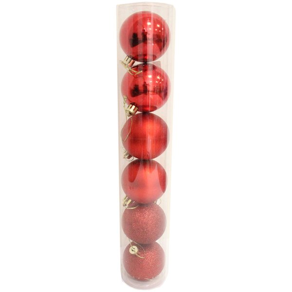 Набор из 6 шаров 60мм красный SY-1444