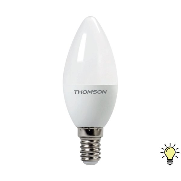 Лампа светодиодная THOMSON LED CANDLE 10W E14 свеча 3000K свет теплый