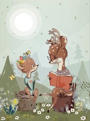 Фотообои виниловые на флизелиновой основе Олени ШхВ 200х270см