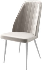 Стул кухонный Mamadoma Leonard M d08 45х45х94см велюр/металл, серый/белый