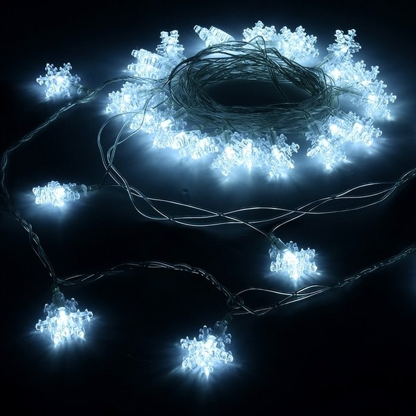 Электрогирлянда Снежинки 80 холодных LED ламп 10м VEGAS