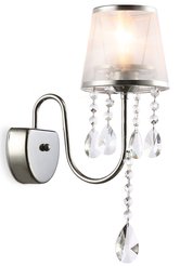 Светильник настенный с абажуром и хрусталем TR4595 CH/SL хром/серебро E14 max 40W 460x140x250
