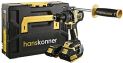 Шуруповерт аккумуляторный ударный бесщеточный Hanskonner PLATINUM HCD18165BLI 1BatterySystem Li-Ion 165Нм 18.0