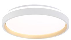 Светильник потолочный светодиодный белый/золото IP20 66W 3000-6500K+RGB D490х85мм с ПДУ