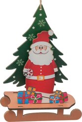 Украшение фигурное Санта с елкой 14х10см, дерево, SYMZPB-4425013