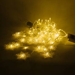 Электрогирлянда внутренняя Бахрома Снежинки 4х0,2/0,4/0,6м 96LED IP20, 220V, теплый белый, SYD-1624165A