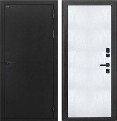 Дверь входная Dorston Termo Ecoterm Light букле черный белое дерево 860х2050 правая
