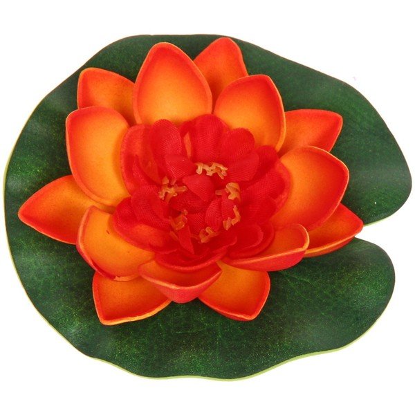 Растение декоративное Водная лилия d20см оранжевый