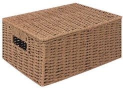 Корзинка декоративная Storidea 31х23х15см с крышкой бумага, коричневый
