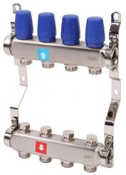 Группа коллекторная с расходомерами 1"x3/4" 4 вых.нерж.сталь