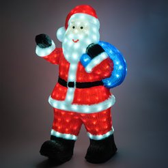 Фигура светодиодная внешняя Санта Клаус 80см, 220LED IP44, 220V, холодный белый свет, акрил, SYD-1624083C