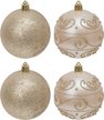 Набор шаров 4шт 8см, перламутр+шампань, ручная роспись, SYQB-0125125