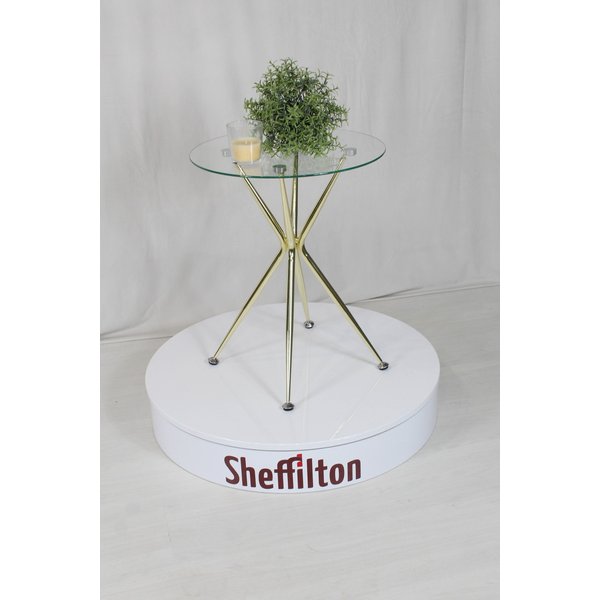 Стол журнальный Sheffilton SHT-CT13 45х45х56см стекло/металл,прозрачный/латунь