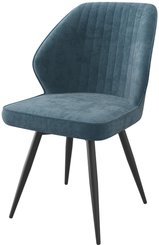 Стул кухонный Mamadoma Michael-R1 b08 46х45х86см велюр/металл, синий/черный, поворотный