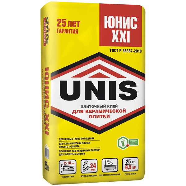 Клей для плитки UNIS-ХХ1 25кг