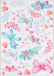 Наклейка интерьерная цветная Акварельные бабочки в цветах 9777349 50х70см