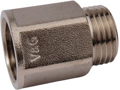 Удлинитель латунный V&G 1/2" шестигранный 25мм