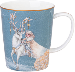 Кружка Lefard Снежная королева Герда, Олень 400мл голубой, фарфор