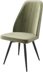 Стул кухонный Mamadoma Leonard M-R1 d12 45х45х94см велюр/металл, зеленый/черный, поворотный