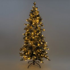 Ель искусственная Андорра 180см, флокированная, 230LED, теплый белый свет, ПЭ+ПВХ