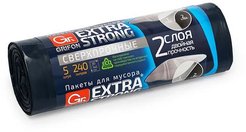 Пакеты д/мусора Grifon 240л 5шт 90х140см 50мкм особопрочные двухслойные