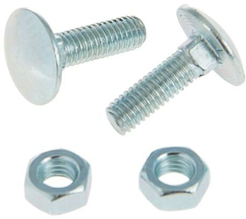 Болт мебельный DIN603 6х20мм оцинкованный с гайкой 10шт