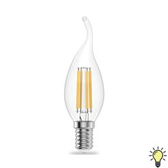 Лампа Gauss Filament Elementary Свеча на ветру 12W 730lm 2700К Е14 LED 1/10/100