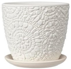 Горшок бетонный Камешки d21см h18см v4л, бутон, белый
